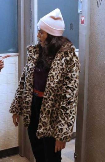 Morris Briana Marin Bad Cupid Leopard Printed Fur Jacket