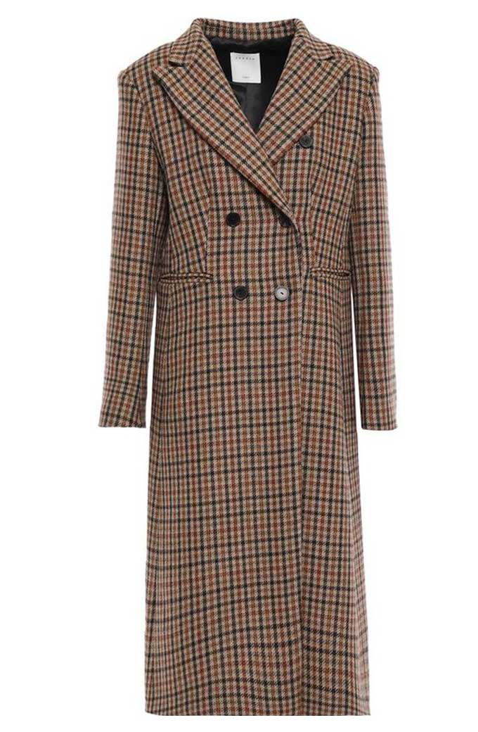 MacKenzie Meehan Taylor Rentzel Bull Checked Plaid Trench Coat
