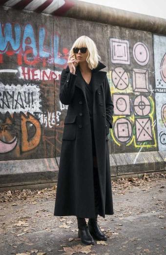 Charlize Atomic Blonde Lorraine Broughton Black Coat