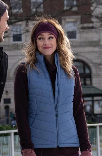 Christmas On Ice Abigail Klein Blue Parachute Puffer Vest