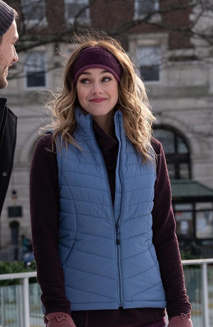 Christmas On Ice Abigail Klein Blue Parachute Puffer Vest