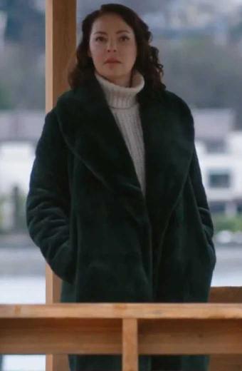 Katherine Heigl Tully Hart Firefly Lane Green Drape Coat