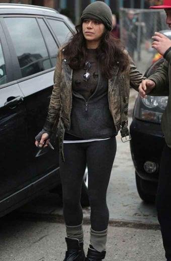 Michelle Rodriguez Getaway Driver Biker Distressed Jacket