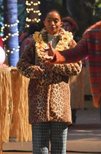 Zoey Johnson Yara Shahidi Grown ish Brown Leopard Print Coat