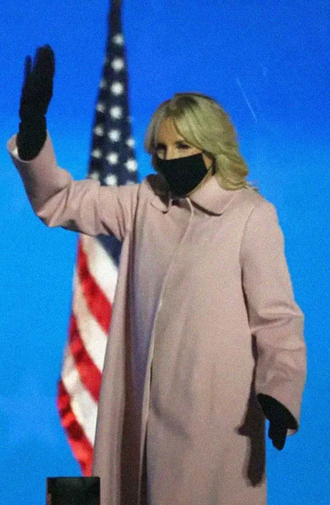 Jill Biden First Lady Of US Pink Womens Wool-Blend Coat