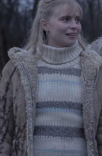 Ida Equinox Karoline Hamm Beige Wool Shearling Lined Coat