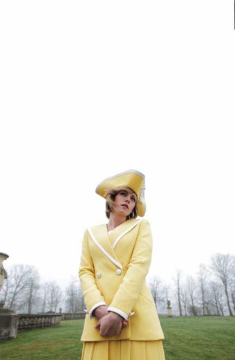 Spencer Kristen Stewart Princess Diana Yellow Wool Coat