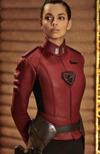 Georgina Campbell Lyta-Zod Krypton Red Cosplay Leather Jacket