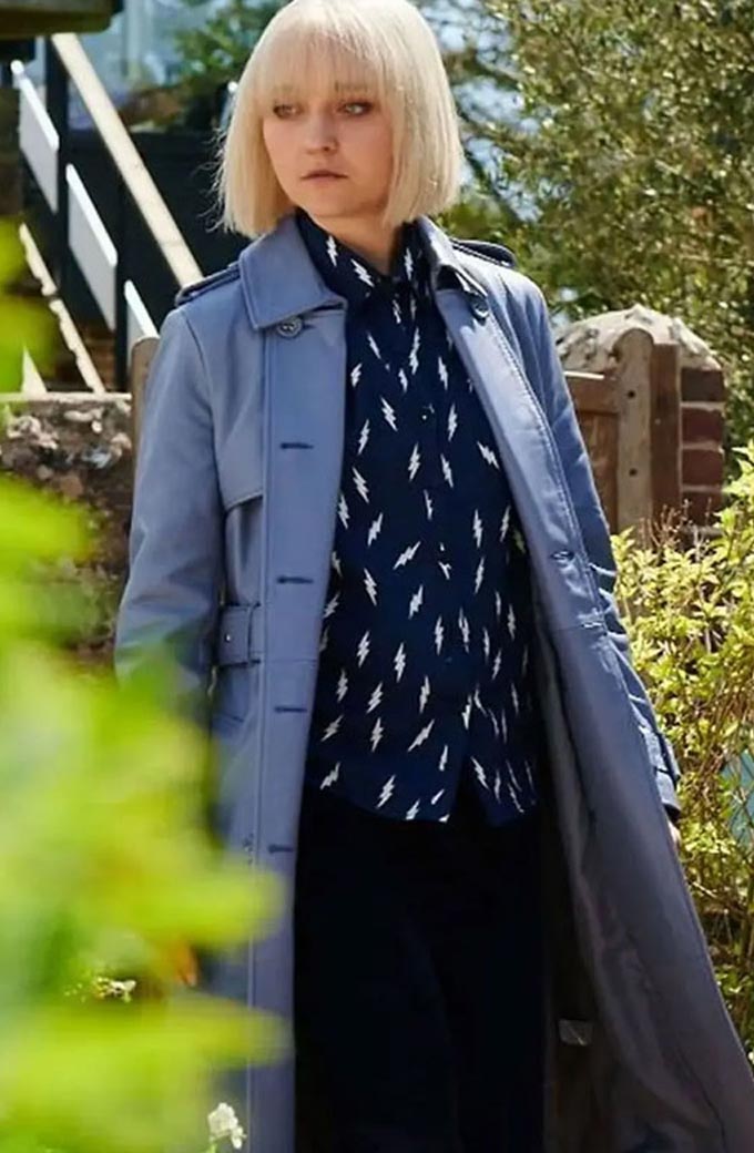Florence Hall Queens of Mystery Matilda Stone Leather Coat