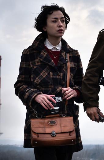 Minami Minamata Aileen Blue Plaid Trench Coat