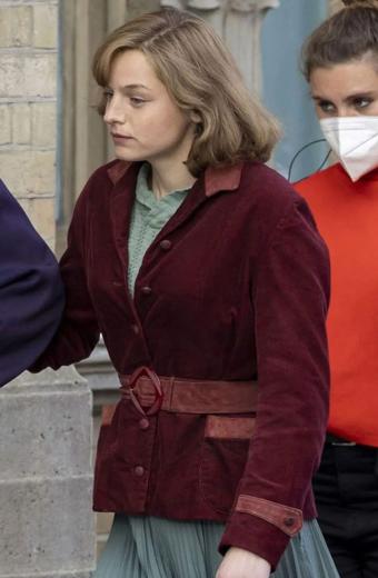 Emma Corrin My Policeman Marion Taylor Belted Jacket