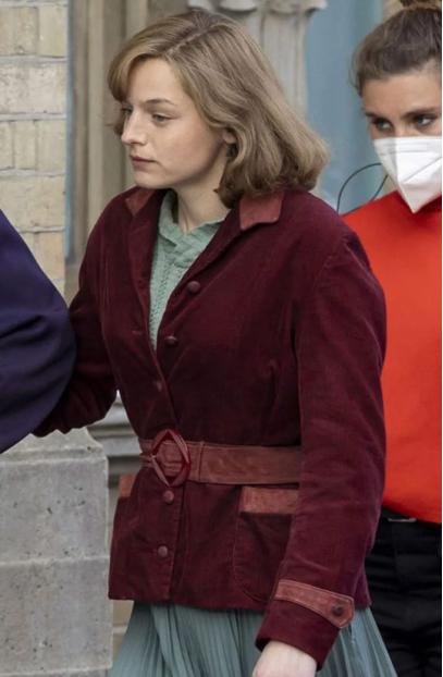 My Policeman Emma Corrin Maroon Wool Jacket marion-taylor-my-policeman-jacket