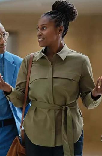 Wanda Roar TV Series Issa Rae Green Cotton Belted Jacket