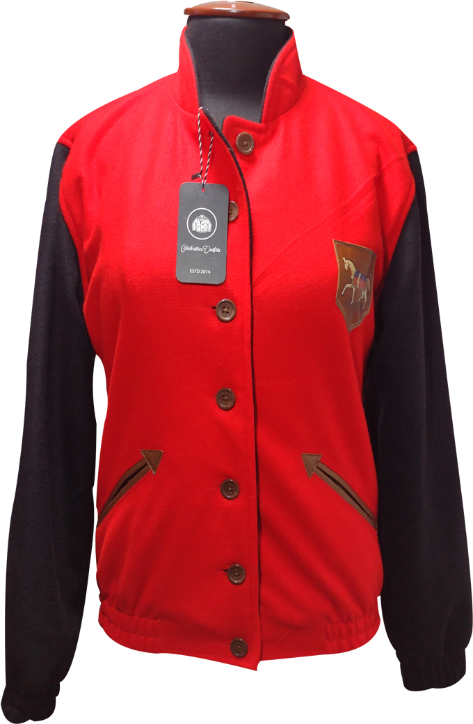 Diana Spencer Kristen Stewart Bomber Red and Black Wool Jacket kristen-stewart-spencer-bomber-jacket