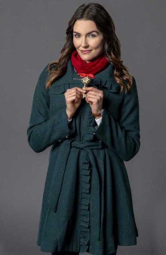 Taylor Cole Kate Stafford Unlocking Christmas Green Wool Coat