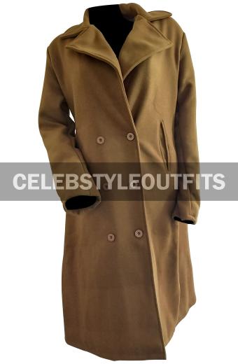 Blake Lively The Age of Adaline Womens Green Wool Trench Coat