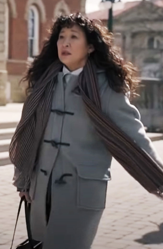 Ji-Yoon Kim The Chair TV Series Sandra Oh Grey Duffle Coat sandra-oh-the-chair-coat