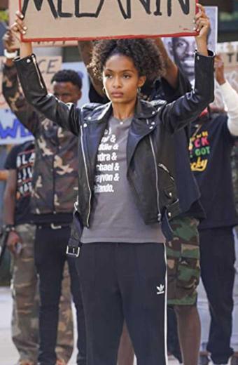 Zoey Johnson Grown ish Yara Shahidi Biker Black Leather Jacket