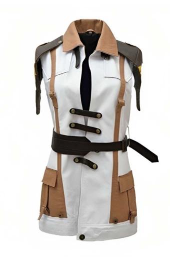 Final Fantasy Lightning Gaming Cosplay White Leather Vest