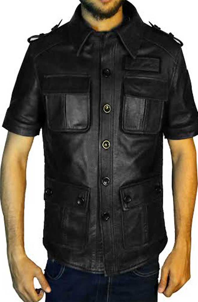 Gladiolus Amicitia Final Fantasy Gaming Black Leather Jacket
