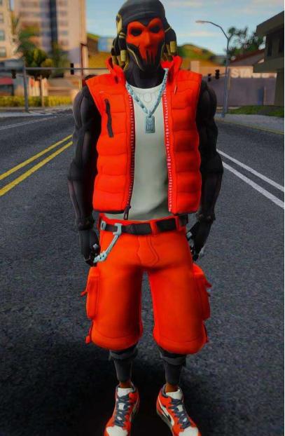 Grind Fortnite Orange Cosplay Parachute Quilted Puffer Vest fortnite-grind-orange-parachute-vest