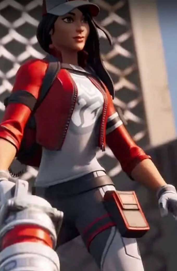 Fortnite Video Game Remedy Red Cropped Cosplay Leather Jacket