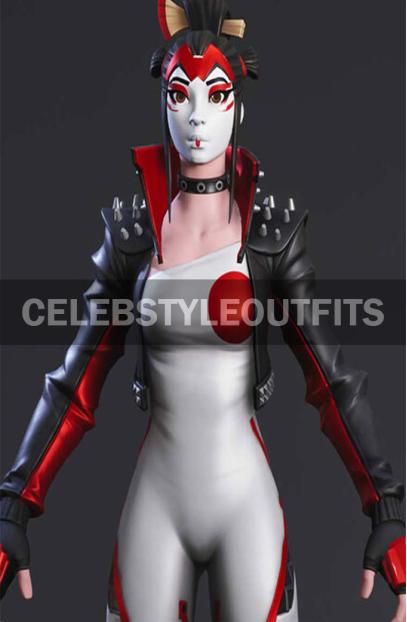 Takara Fortnite Battle Royale Black Cosplay Studded Jacket fortnite-takara-red-black-studded-jacket