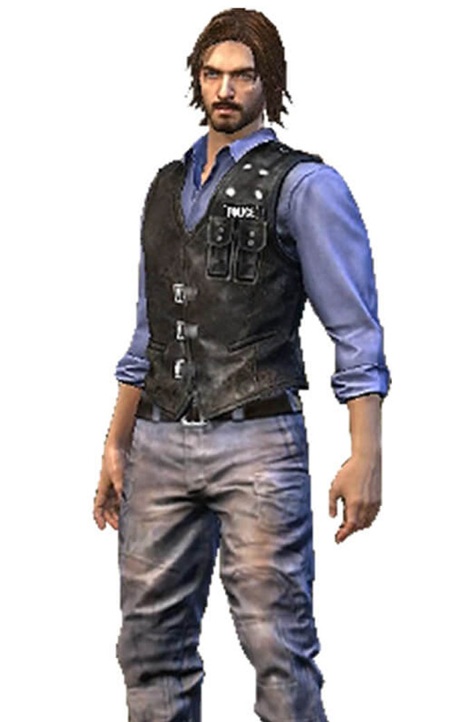 Free Fire Andrew Police Officer Suede Leather Vest