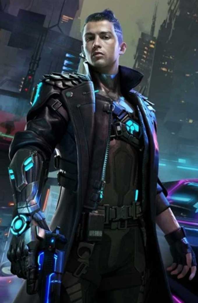 Cristiano Ronaldo Garena Free Fire Gaming Cosplay Trench Coat