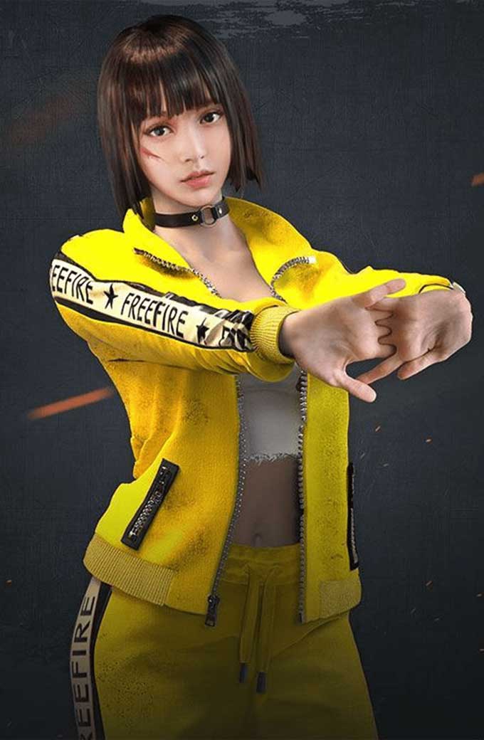Garena Free Fire Kelly Gaming Yellow Cosplay Fleece Jacket