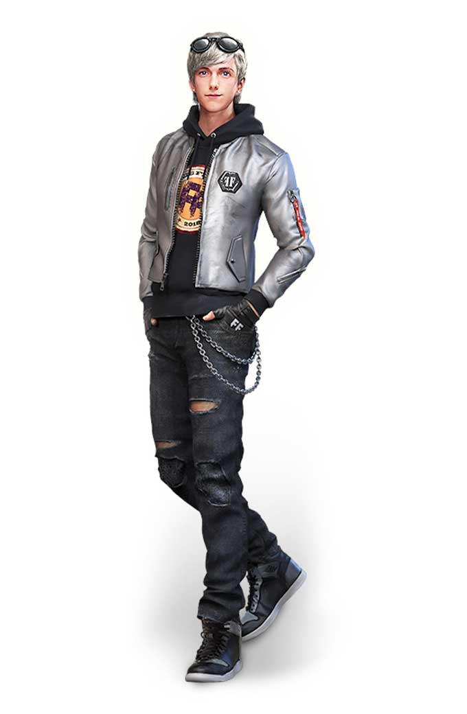 Maxim Free Fire Garena Gaming Silver Cosplay Leather Jacket