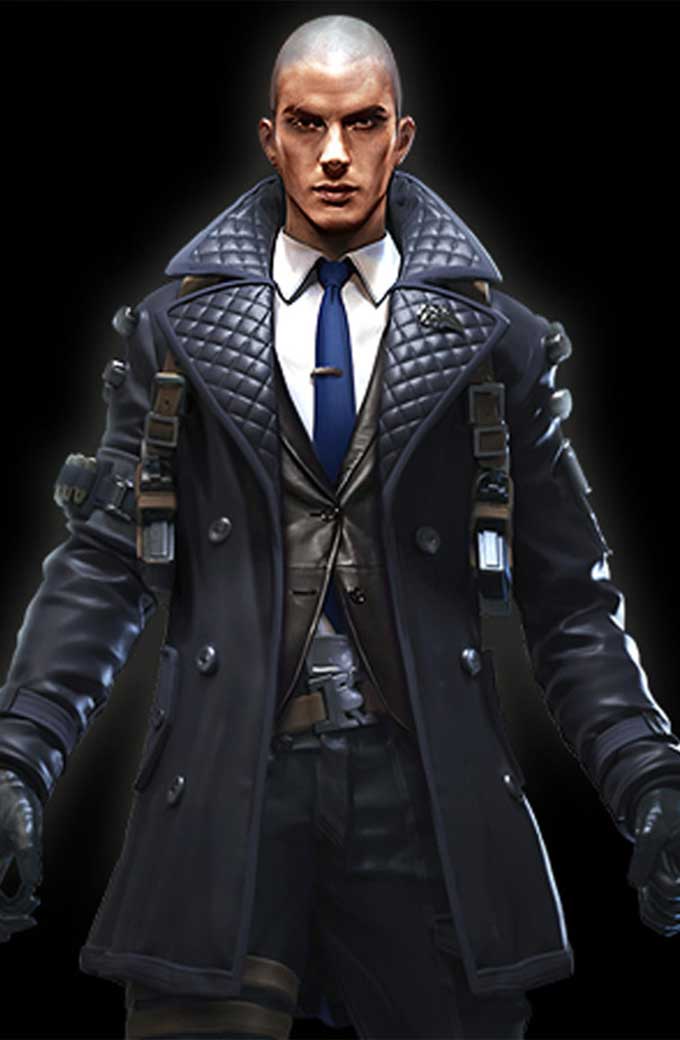 Garena Free Fire Rafael Gaming Cosplay Leather Trench Coat