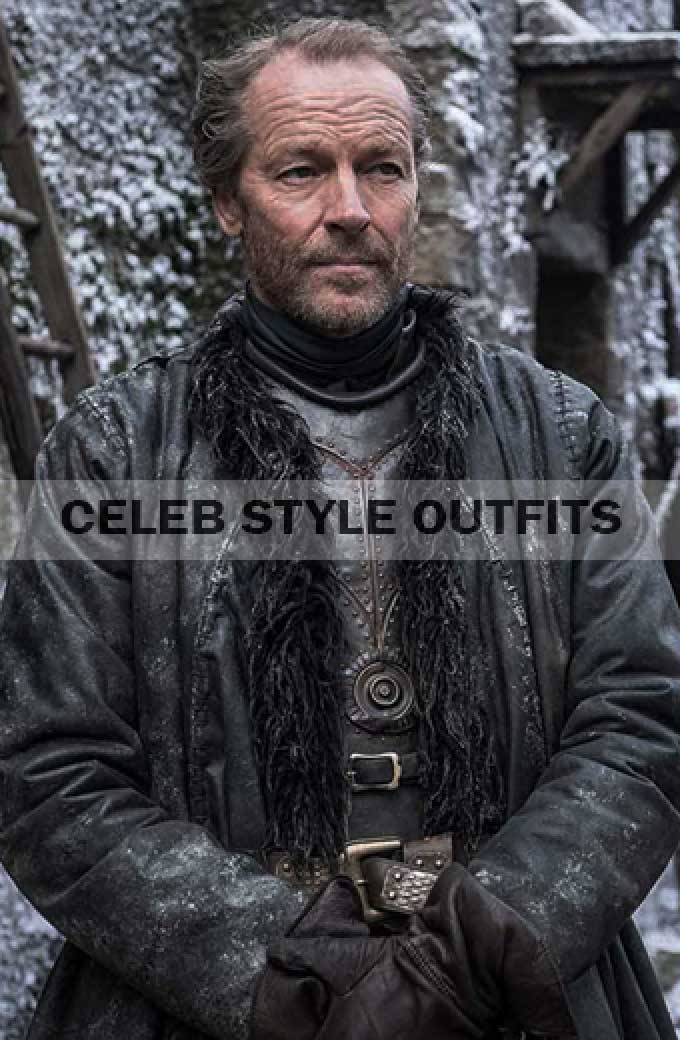 Lain Glen Game of Thrones Winterfell Black Leather Coat