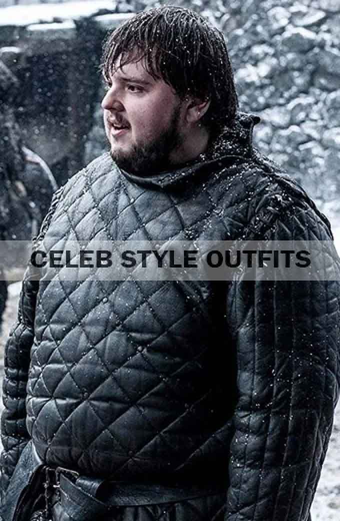 Samwell Tarly Game of Thrones John Bradley Black Quilted Coat