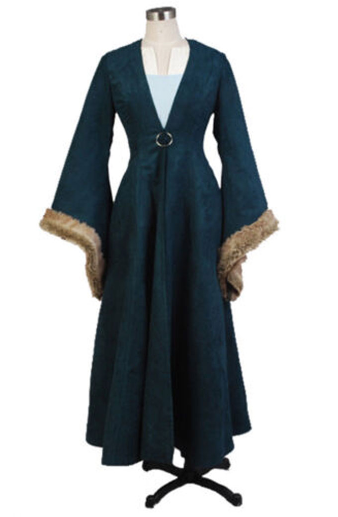 Michelle Fairley Game Of Thrones Catelyn Stark Green Wool Coat