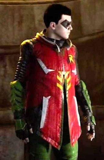 Gotham Knights Robin Tim Drake Gaming Red Cosplay Leather Vest
