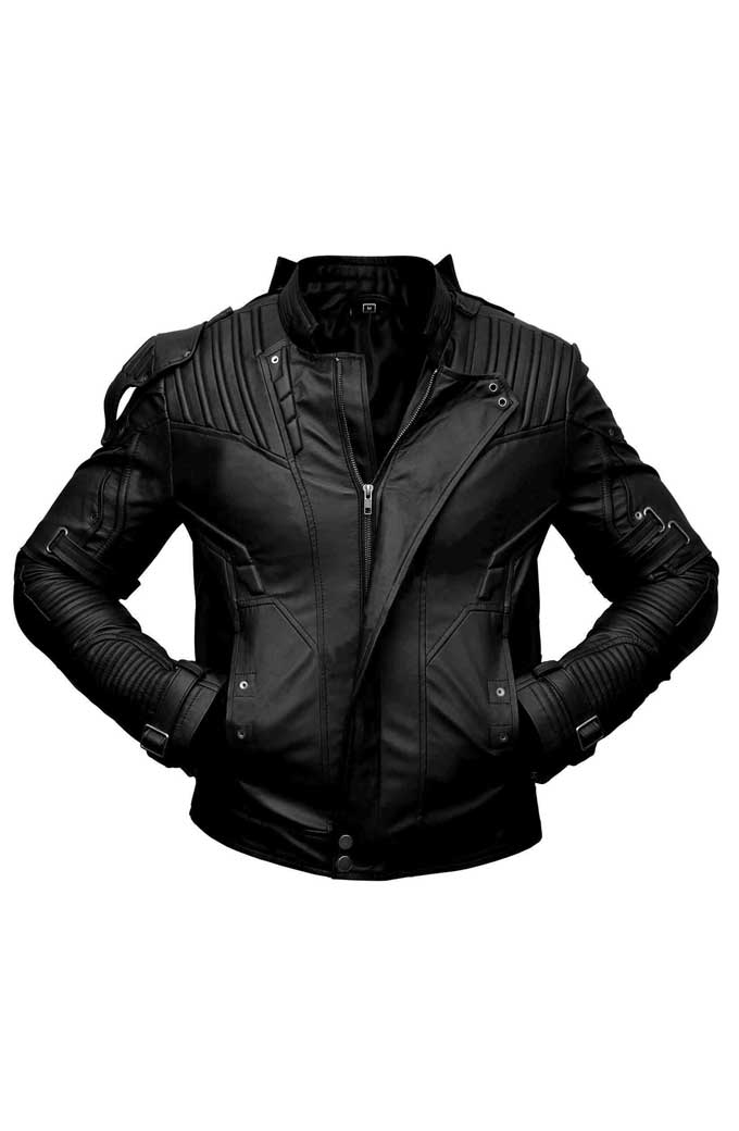 Guardians Of The Galaxy Star-Lord Black Leather Jacket