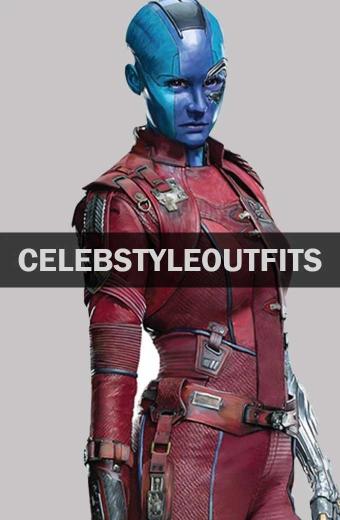 Guardians of The Galaxy Karen Gillan Nebula Red Leather Jacket
