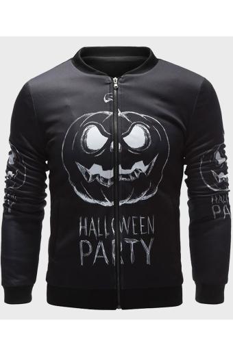 Halloween Party Fleece Bomber Jacket For Men 