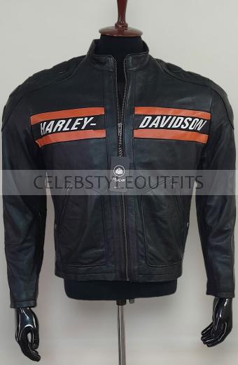Bill Goldberg Harley Davidson Black Motorcycle Leather Jacket