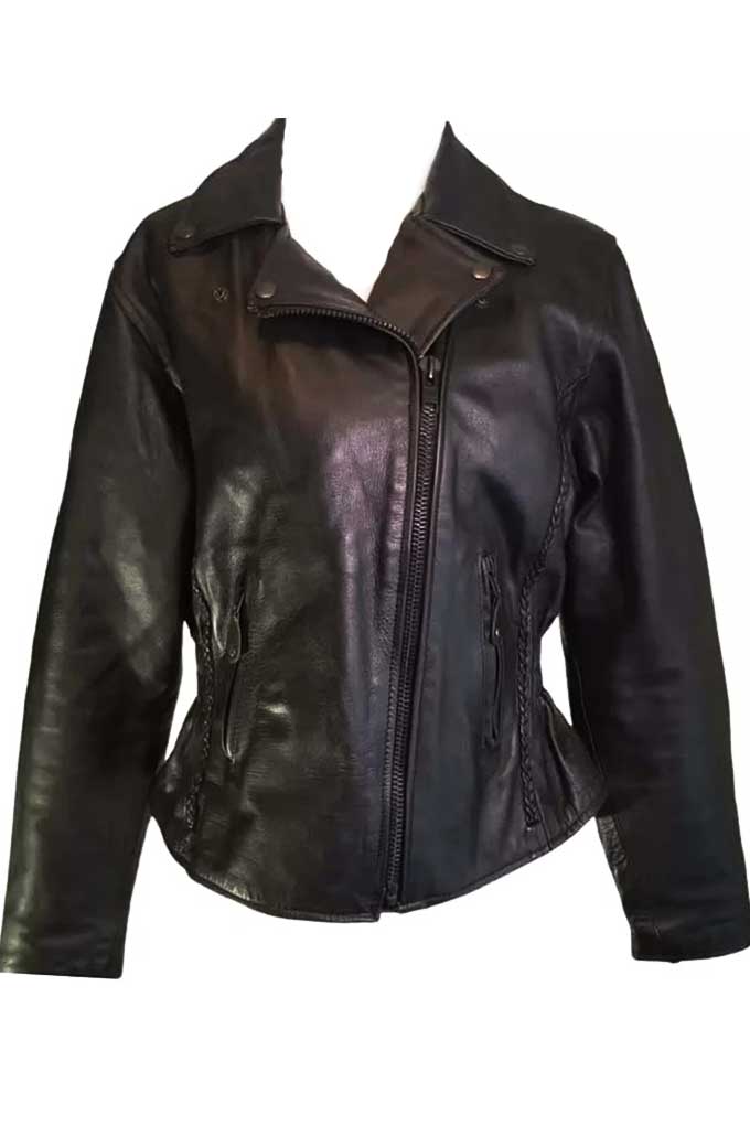 Harley Davidson Motorcycles Womens Black Biker Leather Jacket