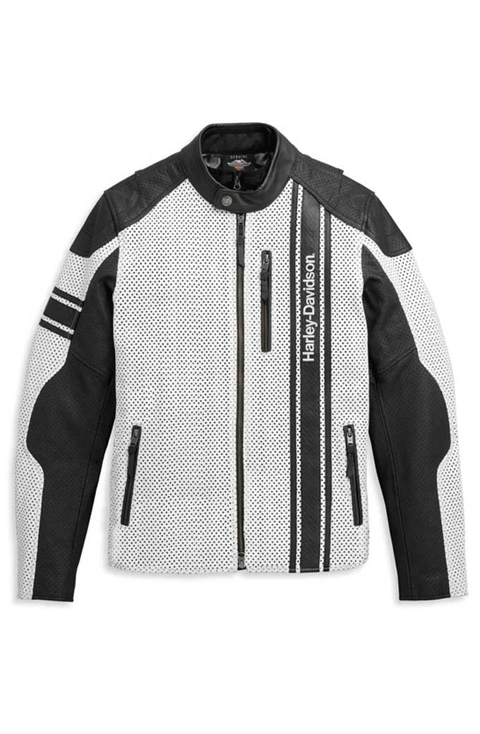 Harley Davidson Motorcycles Hideaway Perforated Biker Jacket