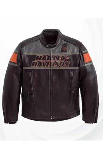 Harley Davidson Motorcycles Rumble Bomber Black Leather Jacket