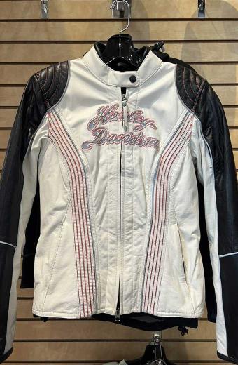 Motorcycles Harley Davidson Spirited Eagle White Biker Jacket