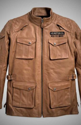 Harley Davidson Motorcycles Wheeler Camel Brown Biker Jacket