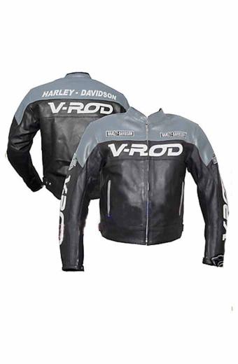 Harley Davidson Motorcycles V-Rod Black Biker Leather Jacket