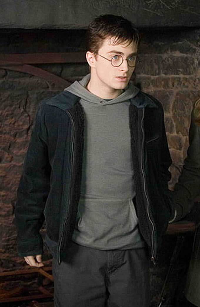Daniel Radcliffe Harry Potter Black Shearling Cotton Jacket