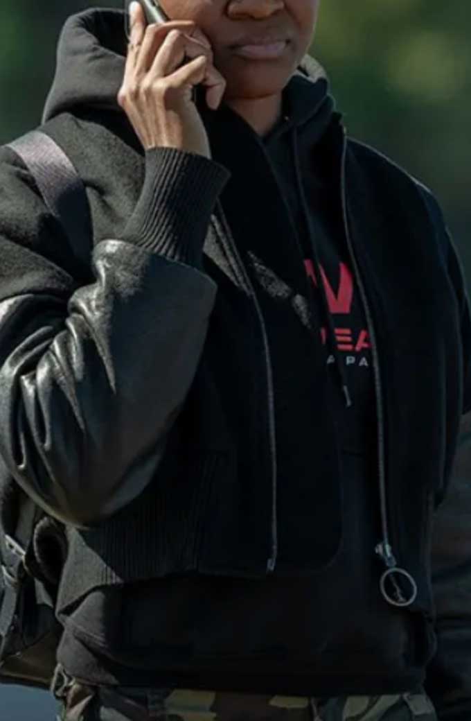 Charmaine Imani Lewis Hightown Bomber Black Wool Jacket