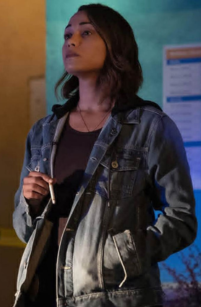 Jackie Quinones Monica Raymund Hightown Blue Denim Jacket