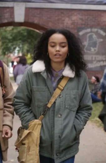 Hocus Pocus Whitney Peak Becca Green Shearling Collar Jacket